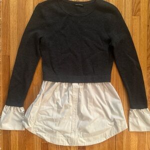 Black and White Layered Sweater Top Club Monaco